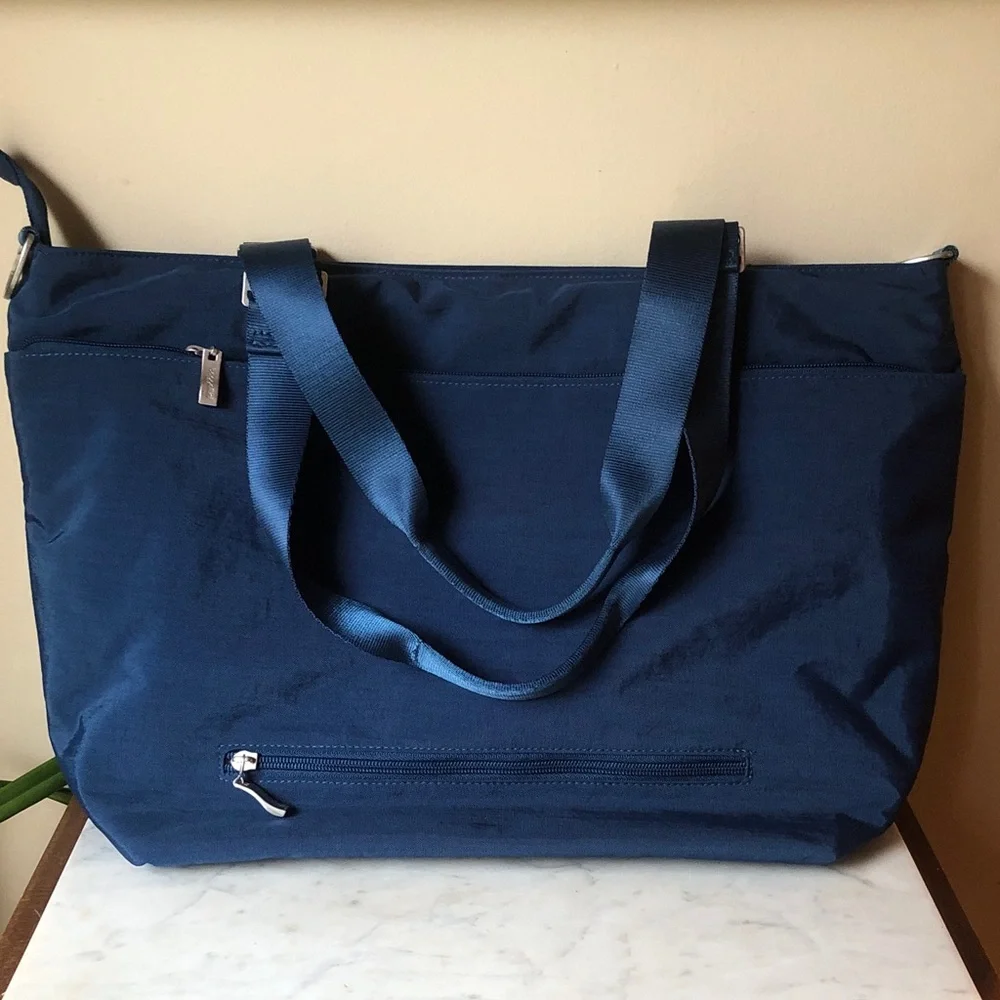 Baggallini Navy Everyday Tote with Front Zip Pocket